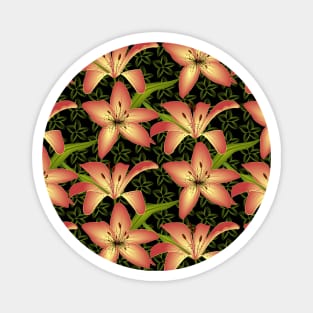 Lily Flowers Pattern Magnet